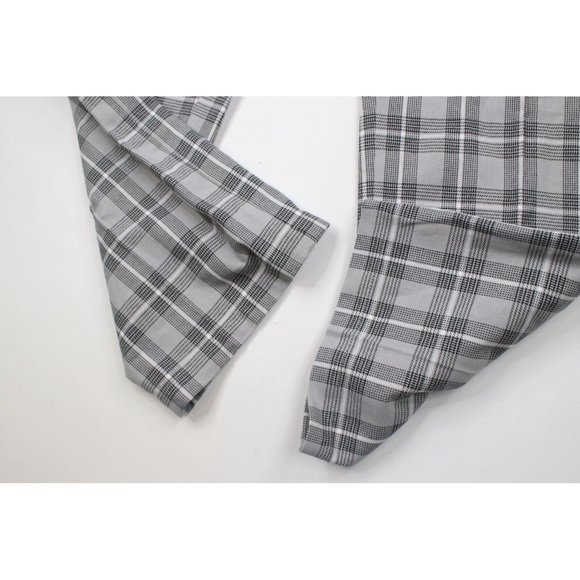 Vintage Dickies Mens 38x32 Spell Out Wide Leg Mechanic Work Pants Gray Plaid - Picture 5 of 11